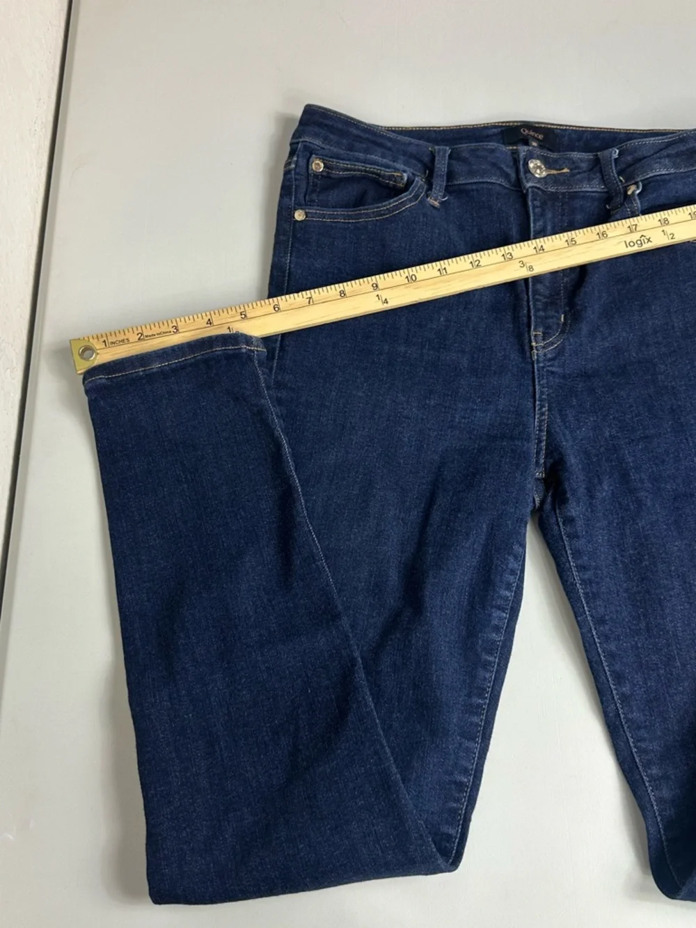 Quince Bella Stretch High Rise Dark Wash Organic Cotton Skinny Jeans Size 30